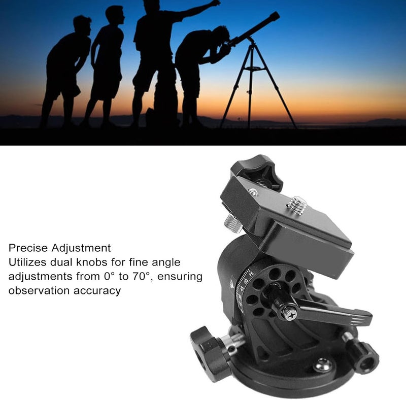 fosa Telescope Latitude Base Mount, for Star Adventurer Latitude Wedge Base, Aluminum Alloy Adjustment Tripod Seat for Astronomical Telescope Accessories, Black - Image 2